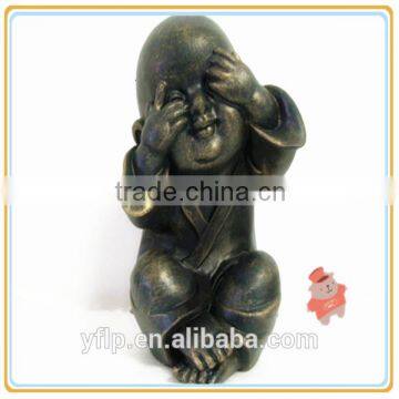 Resin Little Smiling Sitting Monk Craft for Home Decoration