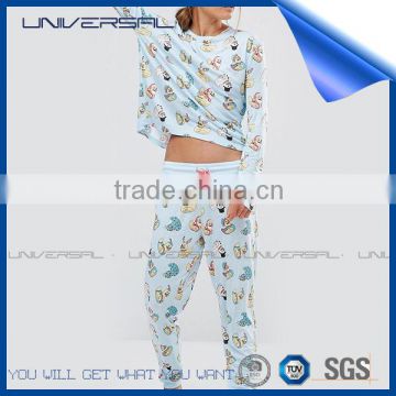 alibaba china best quality cotton fabric cartoon printing sleepwear