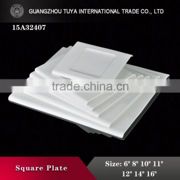 Custom decorative ceramic porcelain dinner square plate