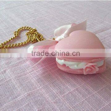 Fake macaron necklace | Artificial macaroon keychain | Yiwu Sanqi Crafts Factory - Fake food manufacturer