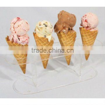 clear acrylic waffle cone stand display