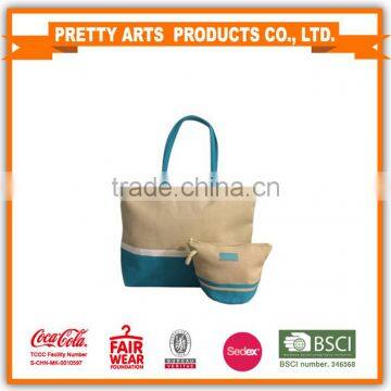 Sedex piller 4 BSCI coca cola audit factory Large Zipper Top Lined Canvas Straw Look Beach Bag Tote for wholesale