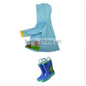 Boys PVC raincoat with waterproof boots children raincoat with boots