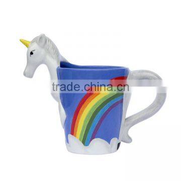 Ceramic Unicorn Coffee Mug with Rainbow