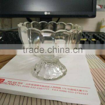 Crystal embossed glass icecream bowl glass icecream cup