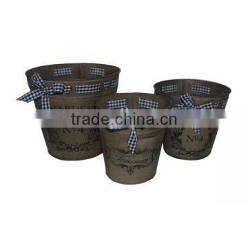 Metal Printed Flower Pot Set of 3 Metal Planter Set of 3 Metal Garden Pot Set of 3