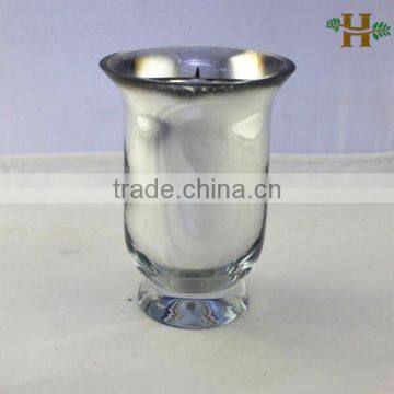 silver plated glass vase in high quality,silver candle holder