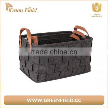 New Woven Storage Sets Handmade Felt Rectangular Woven Storage Basket photo-2