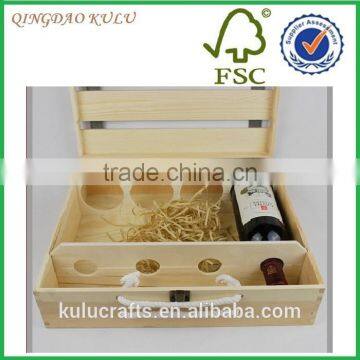 Four bottle wooden wine bottle gift box