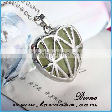 Nigh Light Magical Aqua Blue Hallow Heart Pendant Luminous photo-5