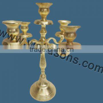 Wedding centerpieces gold plated candelabra