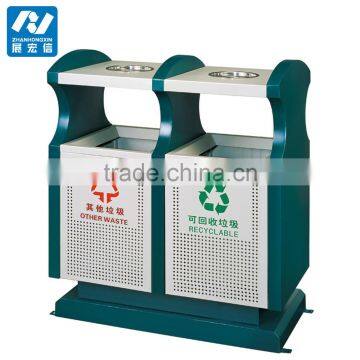 Outdoor Metal Waste Container Dustbin Garbage Trash Bin