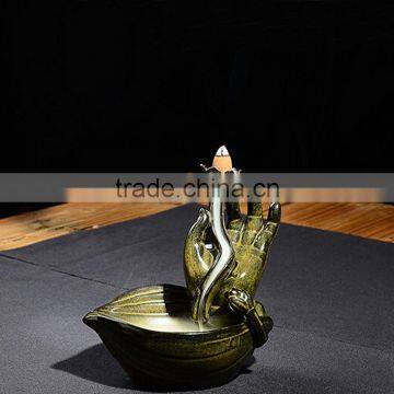 Lotus Buddhism Hand Backflow Incense Burner