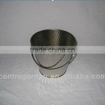 Small hammered stainless steel bucket pail