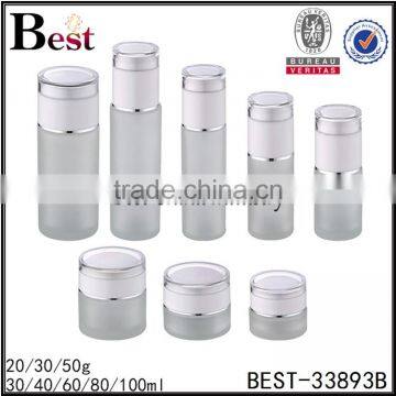 China Cosmetic Hot Products 30 100ml Frosted Glass Bottle for Water Cosmetic Toner With Plastic Cap and Insert photo-3