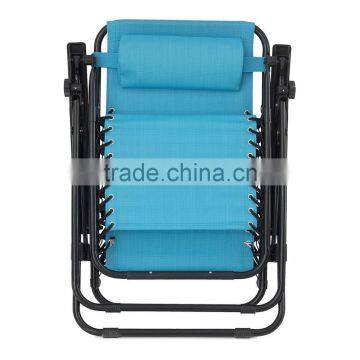 2 Pack Patio Pool Sky Blue Adjustable Folding Anti Gravity Lounge Chair photo-4