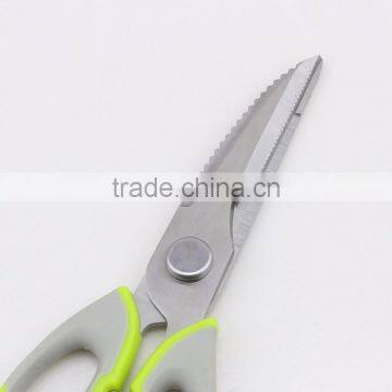 Green Handle Stainless Steel Blade Magnetic Kitchen Scissors With Cover photo-3