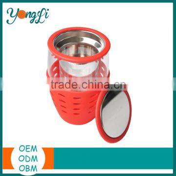 Online Shopping Stainless Steel Tea Infuser Silicone Glass Tea Cups Set