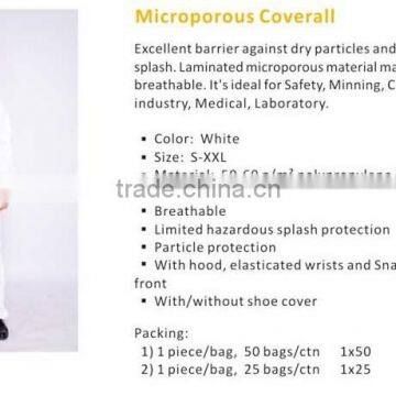 Disposable Microporous Coverall, Protective Clothing