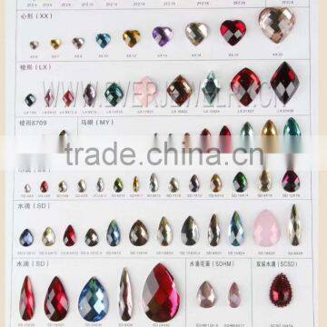 Flat back resin rhinestone with and without hole