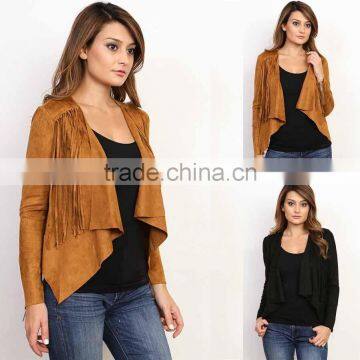 CUSTOM MADE LATEST LADIES USA FAMOUS BRAND DESIGN NEW WESTERN CLASSICAL VINTAGE STYLE COWGIRL FRINGED FAUX SUEDE JACKET