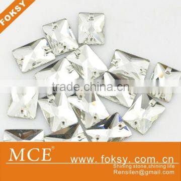 bulk sales sew on rhinestones wholesale, square shape clear rhinestone sew on - FOKSY