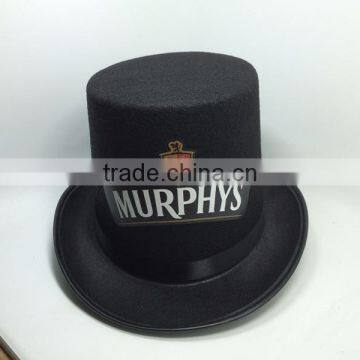 Custom black round top hat and magic cap with printing