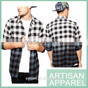 Custom Fashionable Style Comfortable man shirt Long Sleeve plaid 100% cotton Shirts For Men