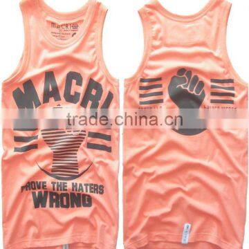 100% cotton round neck sleeveless men's tank tops