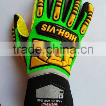 EN388 4543 cut resistant level 5 PVC dotts anti slip oil and water resistant high performance impact safety gloves