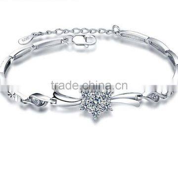 925 sterling silver new design fashion snowflake bracelet