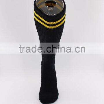 Custom Black Nylon Football Socks With Strip photo-3