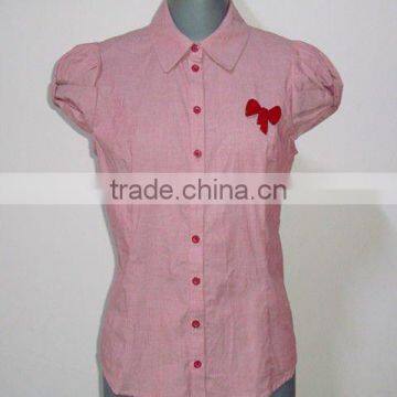 lady's sweet elegant short sleeve shirt