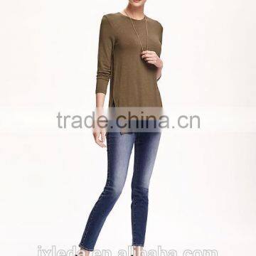 Fashion Relaxed Long and Lean Tunic Oversize Jersey Tee for Women photo-3
