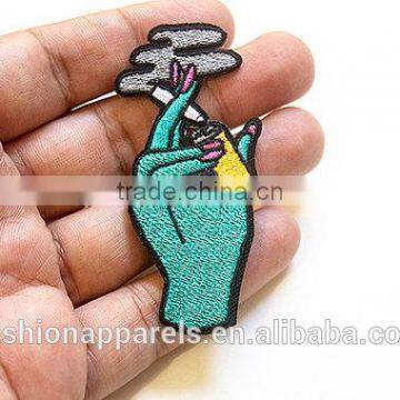 Custom High Quality Smoking Embroidered Patch for Clothes Embroidery Patch Made in China Choose Size/color photo-3