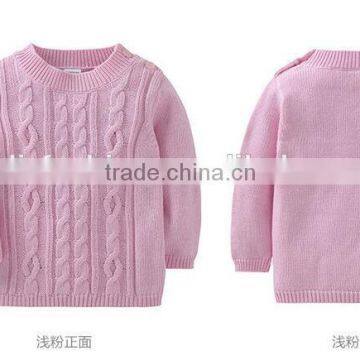 2017 Latest Design Crew Neck Long Sleeve Kids Cable Knitted Sweater photo-2