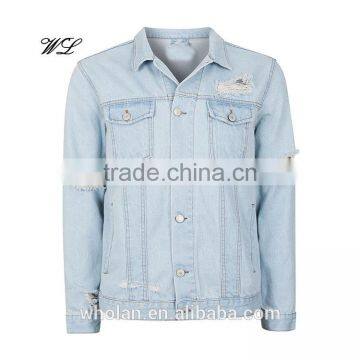 Wholesale hign quality bomber jacket fashion man jacket custom denim jacket