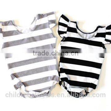 Newborn Baby Clothes Flutter Sleeve Stripes Wholesale Boutique Fashion Girl Romper