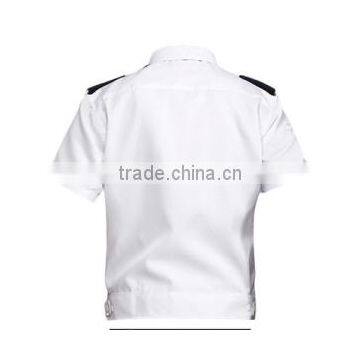 Poly-Cotton White Security Short Sleeve Guard Shirts With Bow Tie photo-3