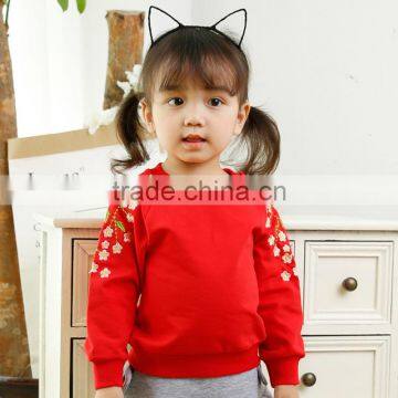 S33602W Childrens High Quality Hoodies Wholesale Flower Embroidery Hoodies photo-3