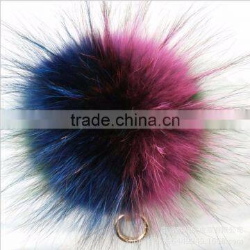 Myfur Wholesale Real Raccoon Fur Pom Pom Bag Keychain for Fashion Women photo-3