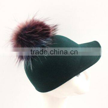 Myfur Random Dyed Color Real Raccoon Fur Bobble Hat Accessory Pom Poms photo-5