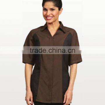 High-Quality Raglan Short Sleeve 100% Recycled Polyester Dual Tone Housekeeping Tunic for Women photo-3