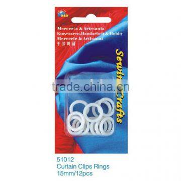 D&D Plastic Curtain Clips Rings 15mm/12pcs (51012)