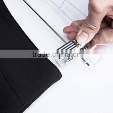 Plastic Clear Suit Hanger with Metal Clips