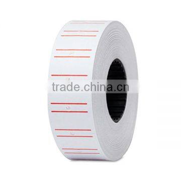 White Paper Label With Double Red Line photo-2