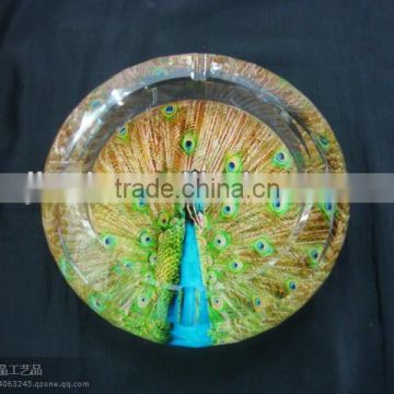 round cut crystal ashtray