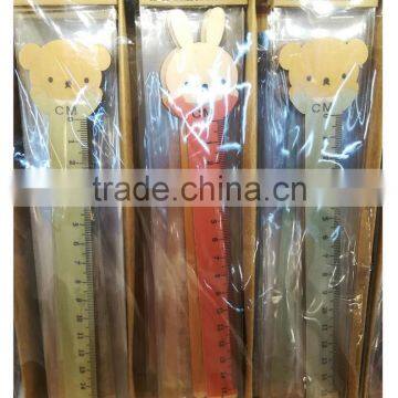 Novel Promotional Cute Creative Customs Bear Rabbit Shape Wooden Ruler photo-2