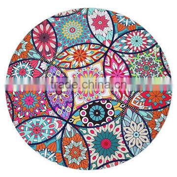 microfiber printed mandala round beach towel