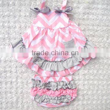 Wholesale pink chevron cotton ruffle adult baby kids indoor swing set M5040612